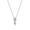 Collar de Plata de Ley S925 con Moissanita Completa Doble Gota de Agua Todo Plata 925 Cadena para Clavícula de Moissanita Venta al por Mayor de Punto Transfronterizo para Mujeres