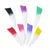 Plumas de Flecha para Tiro con Arco de Nuevo Producto Transfronterizo, 3 Pulgadas, Forma de Escudo, Color Degradado Teñido, Plumas Reales, Accesorios para Arco Recurvo, Compuesto, Tradicional