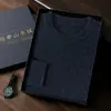 Cachemira 2024 Nuevo Otoño e Invierno para Hombre Holgado Cálido Cuello Redondo Color Sólido Jersey de Punto