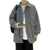 Camisa de manga larga con estampado de cara sonriente de personalidad para hombre de otoño, camisa delgada holgada estilo Hong Kong ins japonesa para hombre