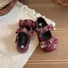 Zapatos Vintage de Piel Maillard para Niña 2026 Nuevo Modelo Zapatos de Princesa con Moño para Bebé Zapatos Planos Mary Jane para Niños