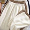 Calça Wide Leg de Veludo Imitação de Visom para Mulheres, Outono e Inverno 2026, Novo Estilo para Figuras Baixas, Estilo Preguiçoso, Cintura Elástica, Calça Casual para Casa, Calça de Dormir