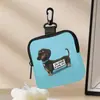 Cartera para Monedas con Estampado de Perro Salchicha Cuero Artificial Impermeable Cremallera de Cuero Sintético Bolsa de Almacenamiento Multifuncional Mini Bolsa para Auriculares