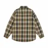 Nueva camisa de cuadros de manga larga para hombre 2026, colección de otoño, moderna y a la moda, corte holgado, talla grande, con cuello mao, prenda de abrigo para hombre