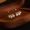 Pendientes de Plata S925 con Perlas de Agua Dulce para Mujer, Pendientes de Lujo Ligero y de Gama Alta, Nuevos Pendientes Versátiles Elegantes Estilo Commuter de Nicho