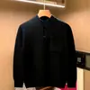 Suéter Simple para Hombre Europeo y Americano 2023 Ropa de Invierno Popular Cuello Medio Casual Americano Trenzado Aguja Gruesa Cálido Superior Hombre