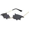 Nuevas gafas de sol sin marco con personalidad, divertidas gafas de sol europeas y americanas, gafas de sol de murciélago vampiro para baile callejero, transfronterizas