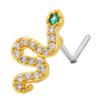 Piercing de Nariz de Cobre Chapado en Oro de 18K con Circonita, Diseño de Animal Lindo, Joyería de Nariz para Mujer, Moda Europea y Americana Transfronteriza Ol