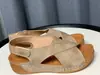 Sandalias de Comercio Exterior para Mujer Verano Nuevo Europeo y Americano Transfronterizo Talla Grande Boca de Pez Plataforma Cruzada Fondo Grueso Velcro Sandalias de Mujer 43