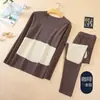 Ropa interior térmica para hombre sin costuras de terciopelo en oferta, forrada de polar, engrosada, con parche de doble cara, traje de pantalón largo para pareja de otoño