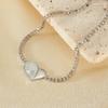 Pulsera de Venta Caliente Europea y Americana Joyería para Mujer Moda Diseño Combinable Acero Inoxidable Amor Nácar Simple Lujo Ligero Joyería Elegante