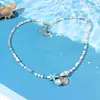 Europa y Estados Unidos transfronterizos súper ventas pulsera de viento marino concha de color collar hecho a mano pulsera pulsera de grava natural al por mayor