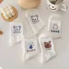 Medias de longitud media de oso para niños Ins de moda estilo japonés lindas para primavera, otoño, verano, estilo universitario de Corea del Sur, calcetines blancos de dibujos animados