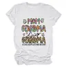 Mamá Abuela Gran Amazon Ebay Sitio Independiente Moda Versátil Elegante Camiseta de Manga Corta con Cuello Redondo para Mujer