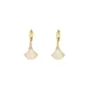 Pendientes de Piedra Ojo de Gato en Forma de Abanico Estilo Francés para Mujer, Lujo Ligero, Gama Alta, Estilo Minimalista, Clips para Orejas con Microincrustaciones de Circonita, Pendientes de Moda Versátiles
