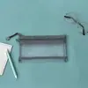 Estuche, estilo coreano, simple, bolsa de almacenamiento de malla transparente, caja de papelería de gran capacidad para estudiantes, diseñado específicamente para exámenes, de doble capa