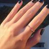 Zhen Rong deseo Anillo de Plata de Ley 925 Chapado en Oro de 14K 4 Diamantes Pequeños Rotos Delicado Pequeño Fresco Joyería de Anillo Europea y Americana