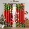 Cortinas com Estampa Digital de Cena de Neve Quente de Natal Transfronteiriça Decoração de Janela de Casa Cozinha Café Cortinas de Janela