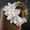 Fabricante de fuentes de Yiwu en stock, banda para el cabello con encaje de intestino grueso, banda de goma para cola de caballo con diamantes de imitación de moda dulce
