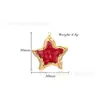 Venta Caliente Transfronteriza Acero Inoxidable Colorido Gota de Aceite Textura Plisada Estrella de Cinco Puntas Joyería Accesorios DIY Collar Pendientes Colgante