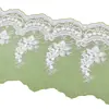 Tecido de malha bordado branco de seda de leite em estoque, 25,5 cm de largura, decoração floral para têxteis domésticos e embelezamentos de vestuário