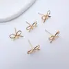 Aretes de Botón para Oreja con Forma de Lazo de Cobre Chapado en Oro de Alta Retención de Color Kit de Materiales para Accesorios de Aretes Hechos a Mano DIY