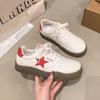 Sapatos Plataforma Rosa Femininos Estrela Primavera Novo Chique Design de Nicho Couro Sapatos Brancos para Estudantes Esportes