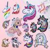 Nuevo Parche Bordado con Lentejuelas de Unicornio con Velcro Parche de Ropa de Pony de Dibujos Animados Parche Termoadhesivo Bordado por Computadora