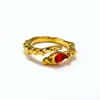Anillo abierto para mujer de estilo coreano ins fresco con textura de circón incrustado, anillo de oro de 18 quilates de alta calidad