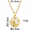 Colar de Ouro Branco Pérola do Mar Áries Luxo Leve Estrela Totalmente Cravejada de Diamantes Strass Moeda de Ouro Constelação Corrente para Clavícula Joia de Presente
