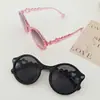 Gafas de sol para niños bebé toma callejera forma cóncava color crema niños y niñas aman gafas de sol redondas coloridas retro