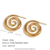 Moda Europea y Americana Nicho Pendientes Elegantes Retro Acero Inoxidable Chapado en Oro de 18K Flor de Margarita Perla Disco Hueco Pendientes para Mujeres
