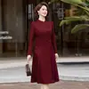 Vestido de madre de la novia de la vida real, colección de otoño, vestido formal para banquete de bodas, ropa para mujeres de mediana edad y mayores, estilo chino tradicional, vestido rojo festivo