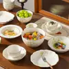 Juego de vajilla estilo japonés para uso doméstico, cuencos de cerámica bajo vidriado, cuencos para arroz, cuencos para sopa, platos, platos para pescado, caja de regalo de vajilla de cerámica