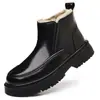 Inverno Novo Masculino Couro Genuíno Lã Quente Algodão Sapatos Esportes ao Ar Livre e Lazer Antiderrapante Pelo Integrado Casual de Negócios