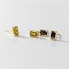 Brincos Quadrados de Prata S925 Nalan com Garra Quatro Pontas e Diamante Colorido Moda Estilo K Joia Geométrica Simples para Orelhas Femininas M03448