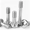Tornillos de acero inoxidable 304 de cabeza redonda y cabeza de cruz no aflojables, tornillos de cabeza avellanada con ranura de cruz, pernos de rosca parcial M3M4M5M6