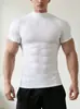 Body de Fitness para Hombre de Cuello Alto y Manga Corta Secado Rápido Transpirable Ropa de Entrenamiento Deportivo Esculpir Músculos Control de Abdomen Adelgazante