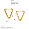 Pendientes minimalistas de acero inoxidable transfronterizos europeos y americanos, pendientes geométricos de hexágono dorado, aros de acero de titanio únicos y versátiles