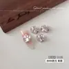 Accesorios de arte para uñas de lujo K9 color rosa rosa con base inferior de diamantes de imitación, bolas de diamantes de imitación tipo cubo de hielo rosa claro brillantes para decoración de uñas