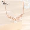 S925 Colar de Pérolas de Arco de Prata Esterlina Feminina Princesa Diana Design de Nicho Banquete Luz de Luxo Elegante Pequeno Livro Vermelho