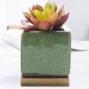 Vaso Quadrado para Suculentas Rachado Cor Colorida Cerâmica Combinação Vaso de Flores Mini de Mesa Pequeno Vaso Colorido Mobiliário Doméstico Recipiente para Flores