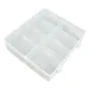 Caja de Almacenamiento Cuadrada de 8 Compartimentos Hecha de Plástico PP Transparente para Joyería, Arte de Uñas, Organización de Escritorio, Equipo de Pesca, Bricolaje, con Divisores Desmontables y Tapa