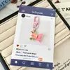 Llavero de mariposa en pintura al óleo con colgante de resina, lindo accesorio con temática de bosque de dibujos animados para bolsos de niñas