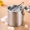 Cubeta de Hielo de Acero Inoxidable 304 para Celebridades de Internet al por Mayor Cubeta de Hielo para Bar KTV Comercial Doméstico Pequeña Cubeta de Hielo para Cerveza Almacenamiento