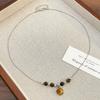 Collar choker de ocho estrellas Awn transfronterizo collar de cuero marrón nicho femenino cadena de clavícula doble capa Sol Maillard