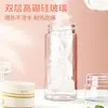 Taza de separación de té y agua vaso de vidrio de borosilicato alto vaso de agua de vidrio de doble capa taza de té de flores portátil taza de té anti-quemaduras aislante del calor al por mayor