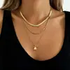 Joia Cruzada Europeia e Americana Corrente Osso de Cobra Hip-Hop Conjunto Popular de Joias de Mão Pulseira de Corrente com Fivela de Metal Ot Retrô para Mulheres