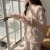 Pijama de Terciopelo Coral para Mujer Dos Piezas Invierno Engrosado Forro Polar Estilo Princesa Linda Nuevo 2024 Ropa de Casa de Franela