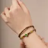 Pulseira de Nó de Bambu com Sândalo Verde Argentino 0,6m Duplo Círculo Estilo de Luxo Feminina Estilo Chinês Pulseira Atacado